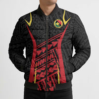 Custom Oceania Football Papua New Guinea Bomber Puffer Jacket Polynesian Tribal Pattern
