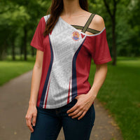 Custom Oceania Football Tahiti Cross Shoulder Shirt Polynesian Tribal Pattern