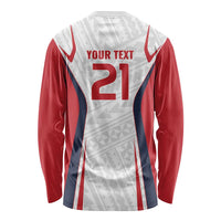 Custom Oceania Football Tahiti Long Sleeve Shirt Polynesian Tribal Pattern