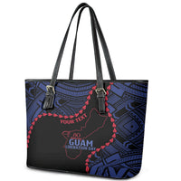 Personalized Guam 80th Anniversary Liberation Day Leather Tote Bag Guahan Basic Seal LT9 - Polynesian Pride