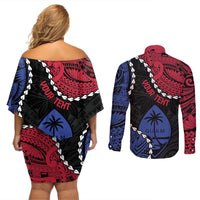 Personalized Guam 80th Anniversary Liberation Day Couples Matching Off Shoulder Short Dress and Long Sleeve Button Shirt Tano I Man Chamoru Since 1944 LT9 - Polynesian Pride