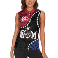 Personalized Guam 80th Anniversary Liberation Day Women Sleeveless Polo Shirt Tano I Man Chamoru Since 1944