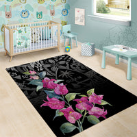 Guahan Puti Tai Nobiu Area Rug Guam Bougainvillea Flower Art
