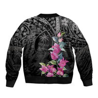 Guahan Puti Tai Nobiu Bomber Jacket Guam Bougainvillea Flower Art