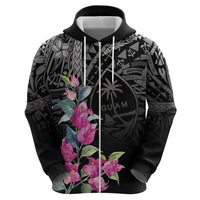 Guahan Puti Tai Nobiu Zip Hoodie Guam Bougainvillea Flower Art
