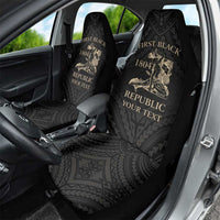 Personalized Haiti First Black Republic Car Seat Cover Negre Marron With Map And Flag