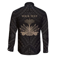 Personalized Haiti First Black Republic Family Matching Off The Shoulder Long Sleeve Dress and Hawaiian Shirt Negre Marron With Map And Flag