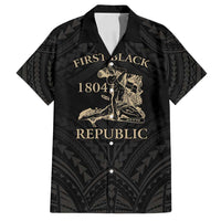 Personalized Haiti First Black Republic Family Matching Summer Maxi Dress and Hawaiian Shirt Negre Marron With Map And Flag LT9 Dad's Shirt - Short Sleeve Black - Polynesian Pride
