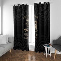 Personalized Haiti First Black Republic Window Curtain Negre Marron With Map And Flag LT9 With Grommets Black - Polynesian Pride