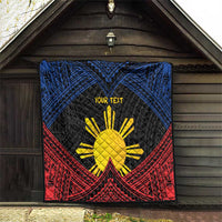 Personalized Philippines Quilt Polynesian Tribal Tattoo with Filipino Flag Motif