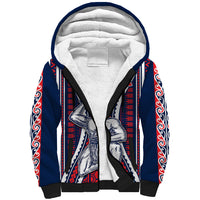 Aotearoa Father's Day Gift For Dad Sherpa Hoodie Aroha Ahau Ki A Koe Papa - Maori Style Pattern LT9 Unisex Red - Polynesian Pride