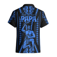 Aotearoa Father's Day Gift For Dad Hawaiian Shirt Aroha Ahau Ki A Koe Papa - Blue Maori Style Pattern LT9 - Polynesian Pride