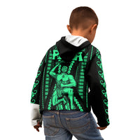 Maori Fathers Day New Zealand Kid Hoodie Aroha Ahau Ki A Koe Papa - Green LT9 - Polynesian Pride