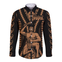 Maori Fathers Day New Zealand Long Sleeve Button Shirt Aroha Ahau Ki A Koe Papa - Nude LT9 Unisex Nude - Polynesian Pride