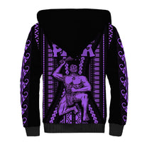 Maori Fathers Day New Zealand Sherpa Hoodie Aroha Ahau Ki A Koe Papa - Purple LT9 - Polynesian Pride