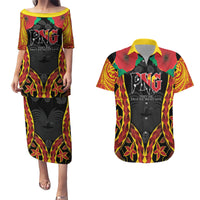 Personalised Papua New Guinea Remembrance Day Couples Matching Puletasi and Hawaiian Shirt
