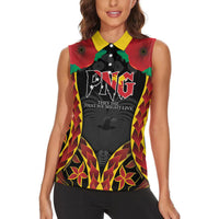 Personalised Papua New Guinea Remembrance Day Women Sleeveless Polo Shirt