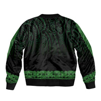 New Zealand Maori Kowhaiwhai Bomber Jacket Kakariki Maui and Mangopare LT9 - Polynesian Pride