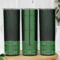 New Zealand Maori Kowhaiwhai Skinny Tumbler Kakariki Maui and Mangopare LT9 - Polynesian Pride