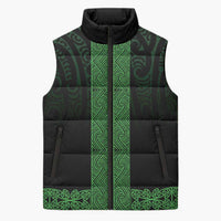New Zealand Maori Kowhaiwhai Sleeveless Puffer Jacket Kakariki Maui and Mangopare - Polynesian Pride