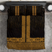 New Zealand Maori Kowhaiwhai Bedding Set Karaka Maui and Mangopare LT9 Gold - Polynesian Pride