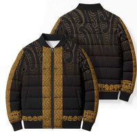New Zealand Maori Kowhaiwhai Bomber Puffer Jacket Karaka Maui and Mangopare - Polynesian Pride