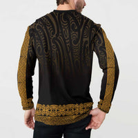New Zealand Maori Kowhaiwhai Button Sweatshirt Karaka Maui and Mangopare LT9 - Polynesian Pride