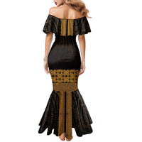 New Zealand Maori Kowhaiwhai Family Matching Mermaid Dress and Hawaiian Shirt Karaka Maui and Mangopare