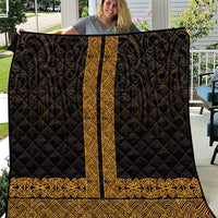 New Zealand Maori Kowhaiwhai Quilt Karaka Maui and Mangopare LT9 Gold - Polynesian Pride