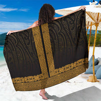 New Zealand Maori Kowhaiwhai Sarong Karaka Maui and Mangopare LT9 One Size 44 x 66 inches Gold - Polynesian Pride