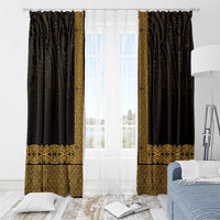 New Zealand Maori Kowhaiwhai Window Curtain Karaka Maui and Mangopare