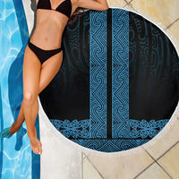 New Zealand Maori Kowhaiwhai Beach Blanket Kikorangi Maui and Mangopare