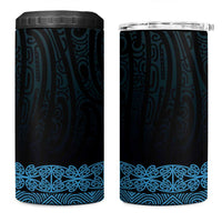 New Zealand Maori Kowhaiwhai 4 in 1 Can Cooler Tumbler Kikorangi Maui and Mangopare LT9 One Size: 16 oz Blue - Polynesian Pride