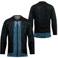 New Zealand Maori Kowhaiwhai Hockey Jersey Kikorangi Maui and Mangopare LT9 - Polynesian Pride