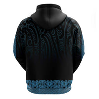 New Zealand Maori Kowhaiwhai Hoodie Kikorangi Maui and Mangopare