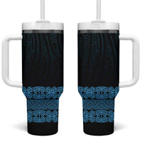 New Zealand Maori Kowhaiwhai Tumbler With Handle Kikorangi Maui and Mangopare