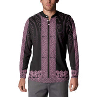 New Zealand Maori Kowhaiwhai Button Sweatshirt Mawhero Maui and Mangopare LT9 - Polynesian Pride
