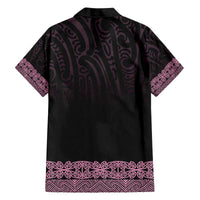 New Zealand Maori Kowhaiwhai Family Matching Off The Shoulder Long Sleeve Dress and Hawaiian Shirt Mawhero Maui and Mangopare