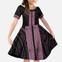 New Zealand Maori Kowhaiwhai Family Matching Short Sleeve Bodycon Dress and Hawaiian Shirt Mawhero Maui and Mangopare