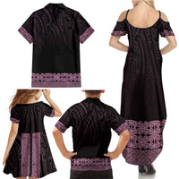 New Zealand Maori Kowhaiwhai Family Matching Summer Maxi Dress and Hawaiian Shirt Mawhero Maui and Mangopare