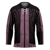 New Zealand Maori Kowhaiwhai Hockey Jersey Mawhero Maui and Mangopare LT9 Unisex Pink - Polynesian Pride