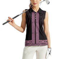 New Zealand Maori Kowhaiwhai Women Sleeveless Polo Shirt Mawhero Maui and Mangopare