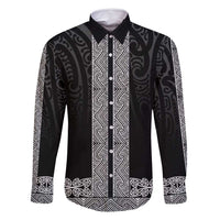 New Zealand Maori Kowhaiwhai Family Matching Off Shoulder Maxi Dress and Hawaiian Shirt Pango Maui and Mangopare