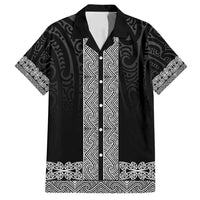 New Zealand Maori Kowhaiwhai Family Matching Off Shoulder Short Dress and Hawaiian Shirt Pango Maui and Mangopare