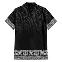 New Zealand Maori Kowhaiwhai Family Matching Off Shoulder Short Dress and Hawaiian Shirt Pango Maui and Mangopare