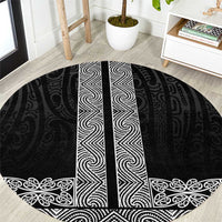New Zealand Maori Kowhaiwhai Round Carpet Pango Maui and Mangopare