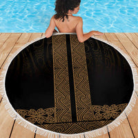 New Zealand Maori Kowhaiwhai Beach Blanket Parauri Maui and Mangopare