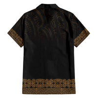 New Zealand Maori Kowhaiwhai Family Matching Off The Shoulder Long Sleeve Dress and Hawaiian Shirt Parauri Maui and Mangopare