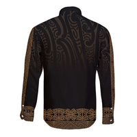 New Zealand Maori Kowhaiwhai Long Sleeve Button Shirt Parauri Maui and Mangopare LT9 - Polynesian Pride