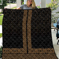 New Zealand Maori Kowhaiwhai Quilt Parauri Maui and Mangopare LT9 Brown - Polynesian Pride